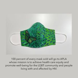 Face Mask (Reversible) Emerald Monarch Butterfly
